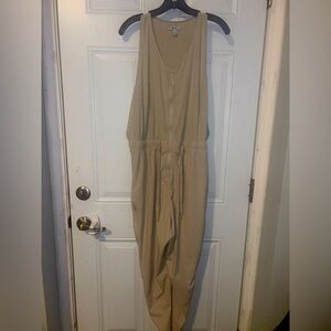 FLX TAN SLEEVELESS JUMPSUIT